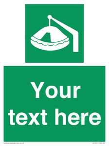 Custom sign Safe condition Davit-launched liferaft